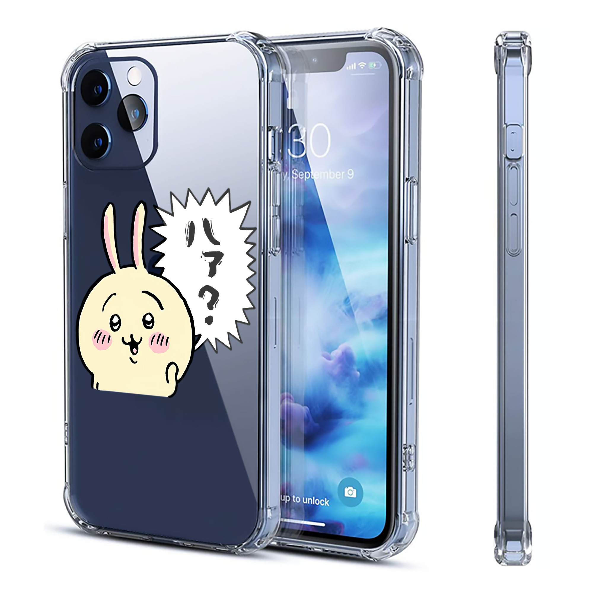 （画像用） ちいかわ うさぎ Chii-kawa usagi 【iPhone 12シリーズ対応】透明スマホケース（クリアソフトケース）